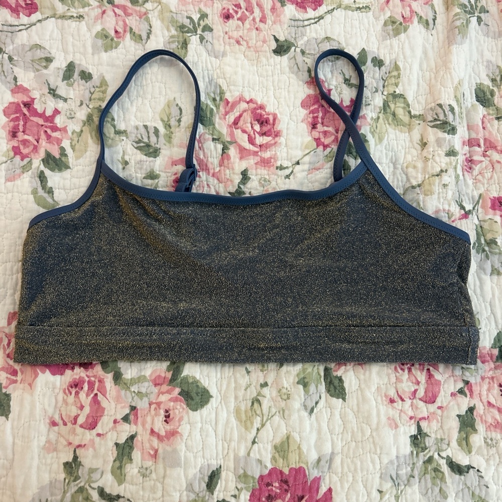 Aerie Blue and Gold Bikini Top Swimwear (NWOT)